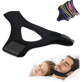 OXFUZZ Veralabs Airflow Jaw Strap, Air Flow Jaw Strap Veralabs, Vera Labs Airflow Jaw Mask, Breathable Snoring Chin Sleep Strap, Adjustable Chin Strap for Men and Women (Black)