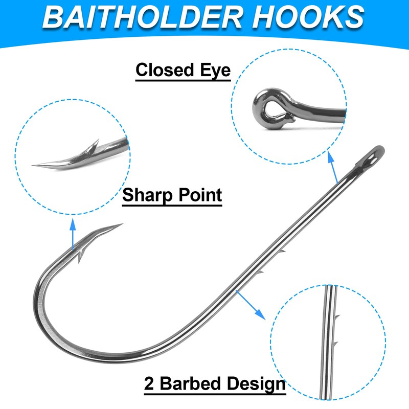 Baitholder Fishing Hooks Long Shank Beak Bait Holder Hooks Black