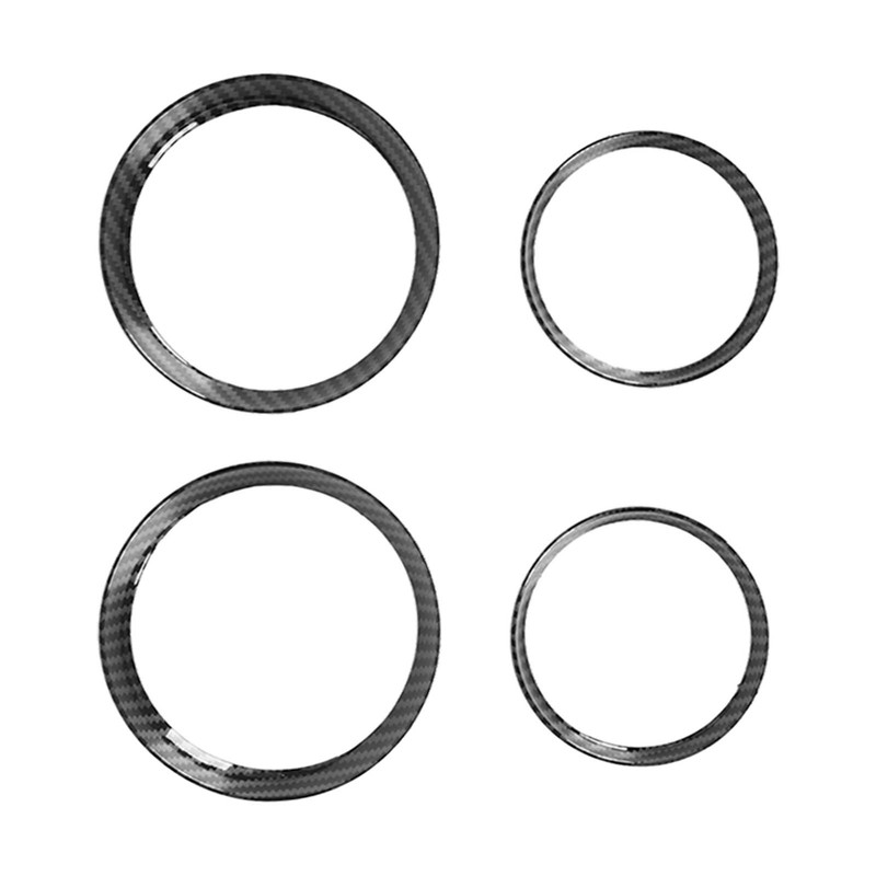 4 Pcs Air Outlet Cover Carbon Fiber Style Dashboard AC