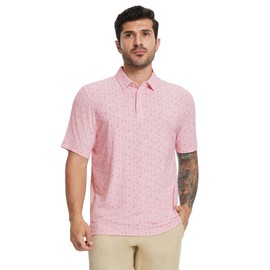 M MAELREG Polo Shirts for Men Collared Casual Print Lightweight Moisture Wicking Dry Fit Summer Golf Polos for Men