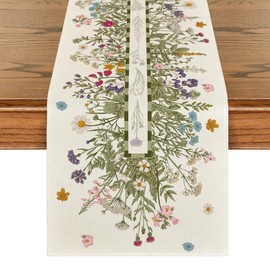 Zernblend 183 * 33 Cm Jasmine Chrysanthemum Spring Table Runner, Table Runner, Table Runner Modern, Table Runner Beige