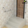 Brushed Nickel L-Shaped Grab Bar 12x24 Inch + Knurled Shower