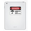 2 x 10cm Danger Sign Area 51 Vinyl Sticker Laptop
