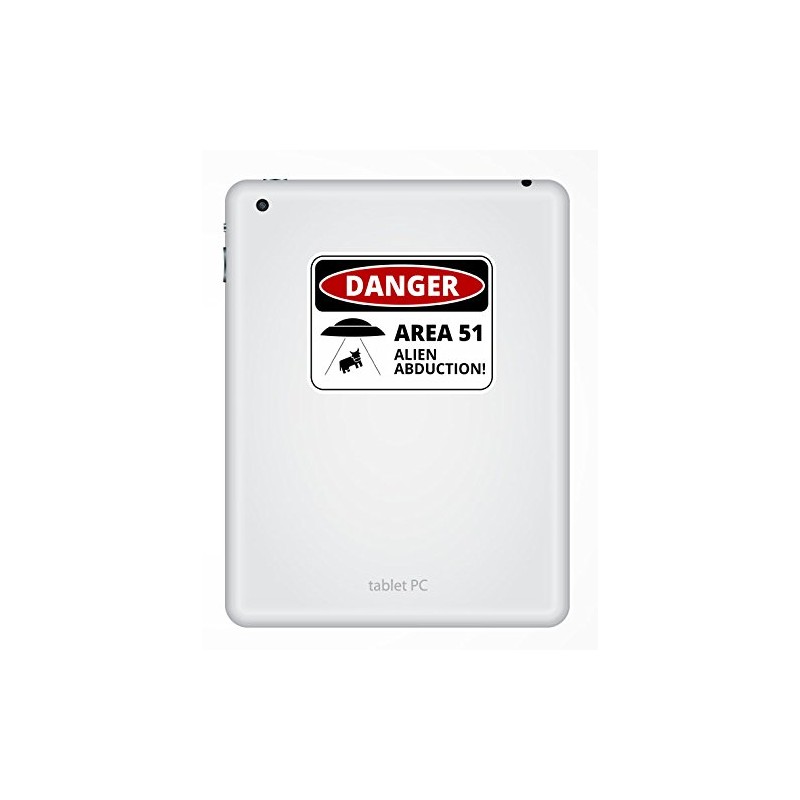 2 x 10cm Danger Sign Area 51 Vinyl Sticker Laptop