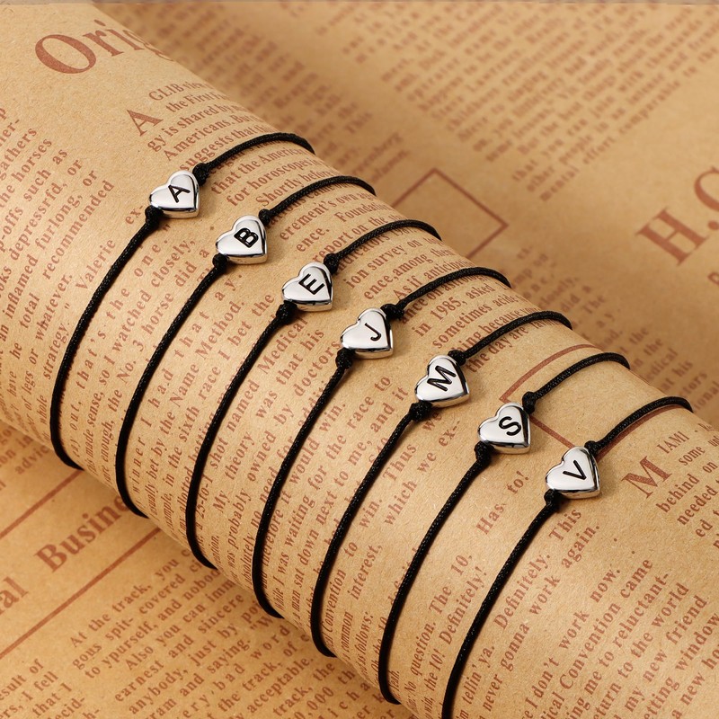 SANNYRA Pinky Promise Bracelet, DA Couples Bracelets Matching Initial Relationship