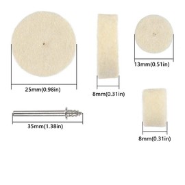 Wool Felt Polishing Pad,100 Pieces Buff Clean Wheels Multifunctional Felt Polishing Tools for Plastic Metal Jewelry(13mm 25mm)