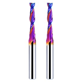 2PCS Upcut Spiral Router Bit 1/4 Inch Shank 3/16 Inch Cutting Diameter 1 inch Cutting Length with Extra Long Life Coating CNC Router Bits End Mill for Wood Cutting, Slot Mortise, Engraving