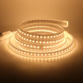 KISUFU 110V COB LED Strip Light, 2835 120 LEDs/m s Super Bright IP65 Waterproof Flexible & Cuttable COB Strip Lights for DIY TV Backlight Bedroom Kitchen Home Outdoor Decor
