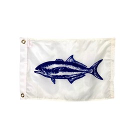12x18" Bluefish Boat Fishing Flag,Durable All-Weather Nylon with grommets for Outdoors, Made in USA