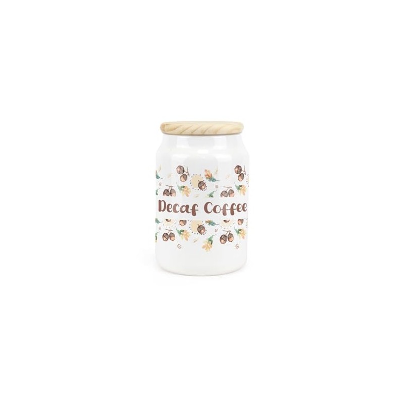 Purely Home Acorns & Oak Leaves Ceramic Decaf Coffee Storage