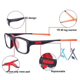 Runworld Basketball Goggles, Outdoor Sports Anti-Fog Protective Safety Eyewear Glasses for Adult Men Youth Soccer Dribbling (Black)