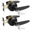 Probrico 2 Pack Entrance Door Levers Door Lock in Black,