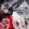 ANMIDA Women's Silk Stole, Large Scarf, Shawl, Silk Embroidery, Floral