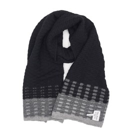 Maggie Jo 100% Baby Alpaca Knitted Scarf (Black & Greys)
