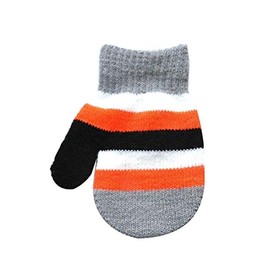 Cute Baby Girls Boys Unisex Toddler Babies Childrens Kids Essentials Warm Winter Knit Knitted Stay On Mitts Outdoor Autumn Shower Christmas Gift Mittens Gloves 6 Months to 2 Years Stripes (Grey)