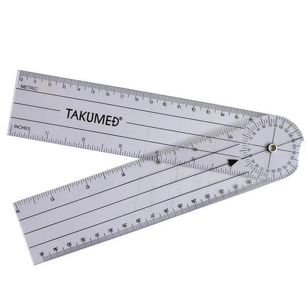 TAKUMED Plastic Angle Meter Goniometer Transparent Type D (TypeD-II)