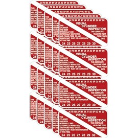 (20 Pack) Visual Inspection Sticker Scuba Tank Diver Years 2024-2030 P124