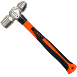 WEDO Ball Pein Hammer,12oz Stainless Steel Ball Peen Hammer With Fiberglass Handle,Length 280mm,Die-forged Hammer Head 340g,Shock-resistant,Corrosion Resistant Drilling Hammer