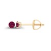 Solid 14K Yellow Gold 3mm Round Created Ruby July Birthstone