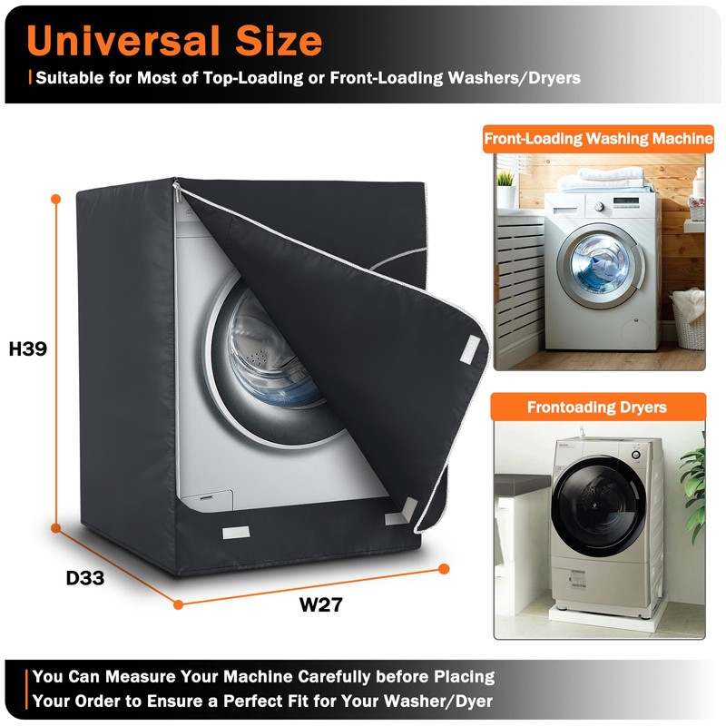 AKEfit Washer/Dryer Cover for Front Load, Washing Machine Cover Waterproof,