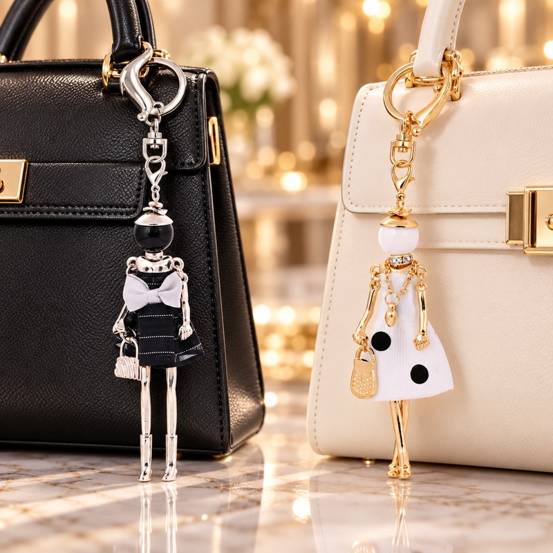 Handmade Tassel Fashionista Doll Keychain for Bags & Keys –