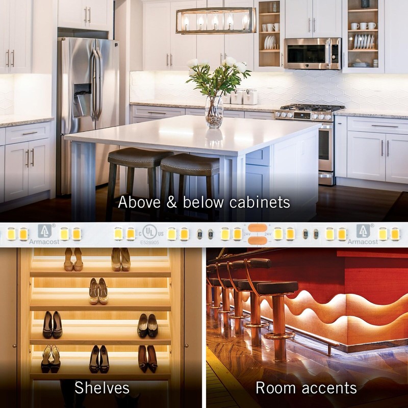 Armacost Lighting Tunable White LED Strip Lights 16ft with Remote