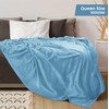 Utopia Bedding Washed Blue 300GSM Fleece Blanket (Queen Size -