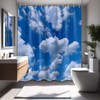 DLTAY Blue Sky Shower Curtain White Clouds Nature Scenic Landscape