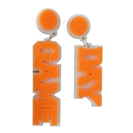 Football Earrings for Women Game Day Accessories Football Mom Earrings Jewelry Acrylic Team Sports Fan Gameday Outfits Women Cheer Earring, Acrylic, No Gemstone