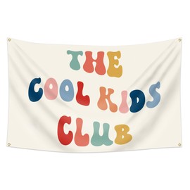 Fewern The Cool Kids Club Banner Boho Playroom Decor 36 x 26In Wall Hanging Banners Flag Decoration for Bedroom Nursery Classroom