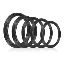 5 Rolls of Craft Wire, Black, 0.8 mm, 1 mm, 1.5 mm, 2 mm, 2.5 mm, Aluminium Wire for Crafts, Binding Wire, Aluminium Wire, Jewellery Wire, Metal Wire for Jewellery Making, DIY Craft (5 m Roll)