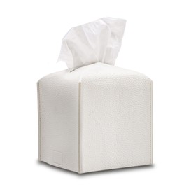 MARKABLE Tissue Box Cover, Modern PU Leather Square Holder, Decorative Holder/Organizer for Bathroom Vanity Countertop, Night Stands, Office Desk & Car 5"X5"X5"