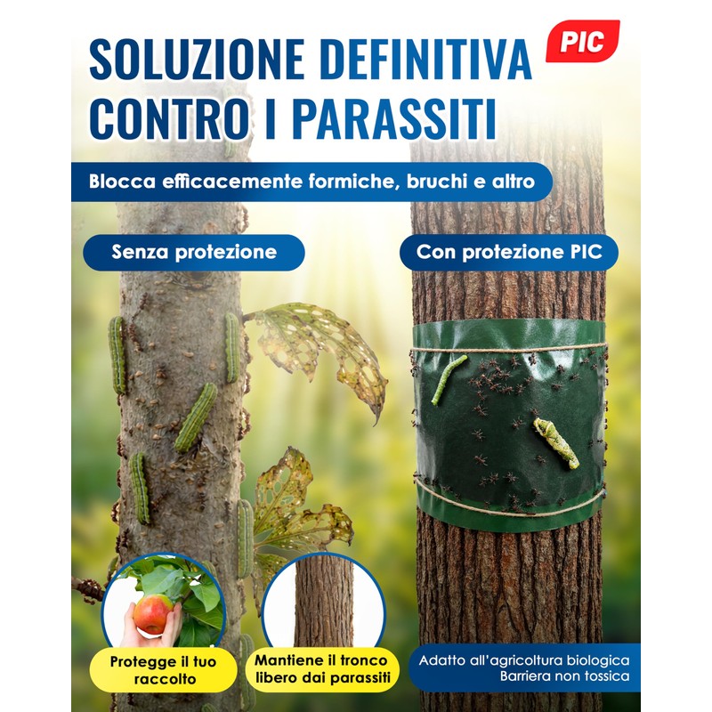 PIC Nastro Adesivo Antiformiche per Alberi da Frutto 5 m