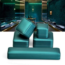 Woodten Green PU Leather Earrings Gift Box Jewelry Earrings Packaging Box