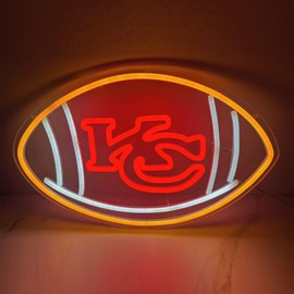 Football Team Neon Sign, Dimmable Rugby Team Logo Led Neon Sign for Wall Decor,Man Cave,Garage,Game Room Deco,Birthday Gift for Football Fan
