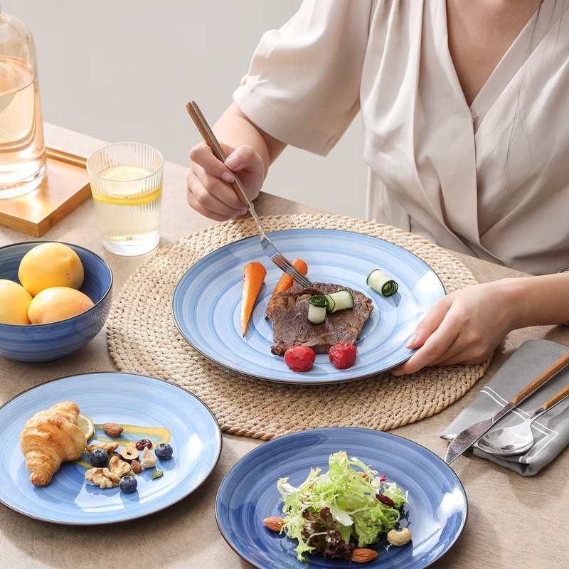 Selamica Ceramic 10 inch Dinner Plates, Large Pasta Dessert Salad
