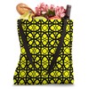 Minimalistic Geometric Item - Black Yellow Circular Pattern Tote Bag