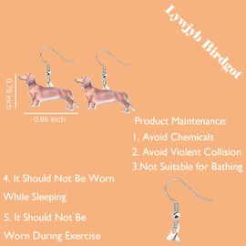 Lywjyb Birdgot Dachshund Wiener Dog Earrings Dachshund Dog Mom Gift Earrings for Dachshund Lovers (Dachshund ER ca)