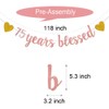 Apita WEIANDBO 75 Years Blessed Rose Gold Glitter Banner,Pre-Strung,75th Birthday/Wedding