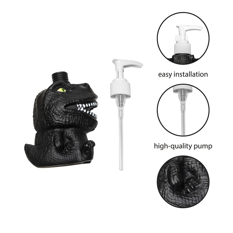 GoFika Vinyl Dinosaur Refillable Hand Soap Pump Dispenser Lotion Shampoo