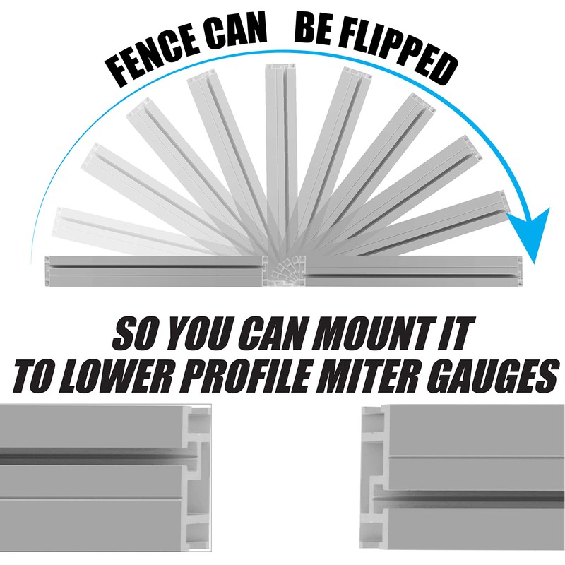 Fulton Universal Aluminum Miter Gauge Fence with an Aluminum Flip
