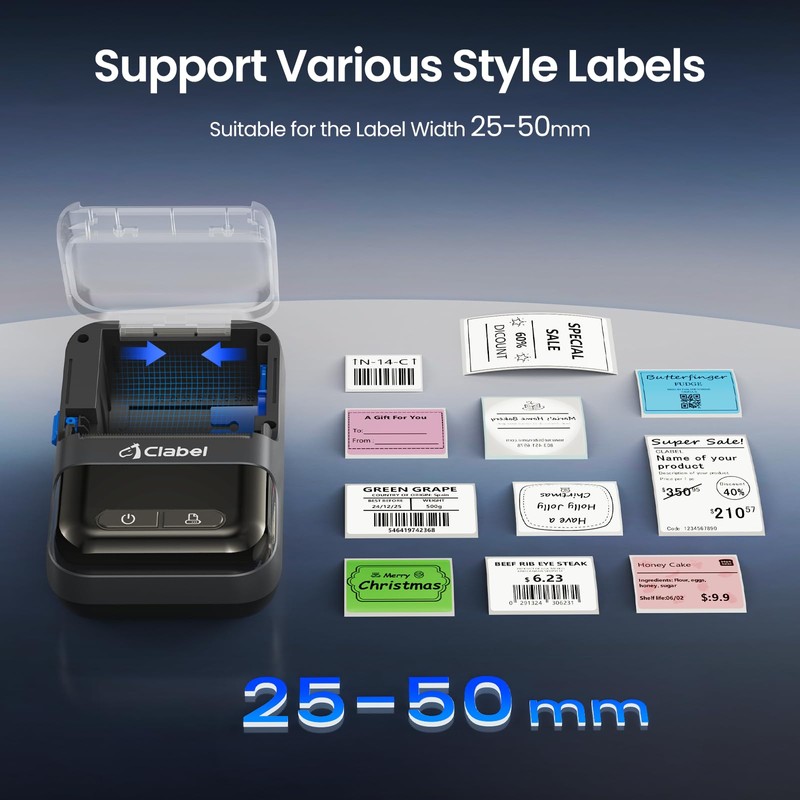 CLABEL Label Maker Barcode Printer 220B Thermal Bluetooth Mini Label