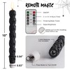 Eywamage Black Skull Flameless Taper Candles with Remote, Flickering Real