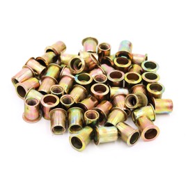 Zinc Plated Carbon Steel Rivet Nut Flat Head Insert Nutsert Pack of 50 (M10)