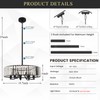 Black Crystal Chandelier for Dining Room, 6-Light Modern Semi Flush