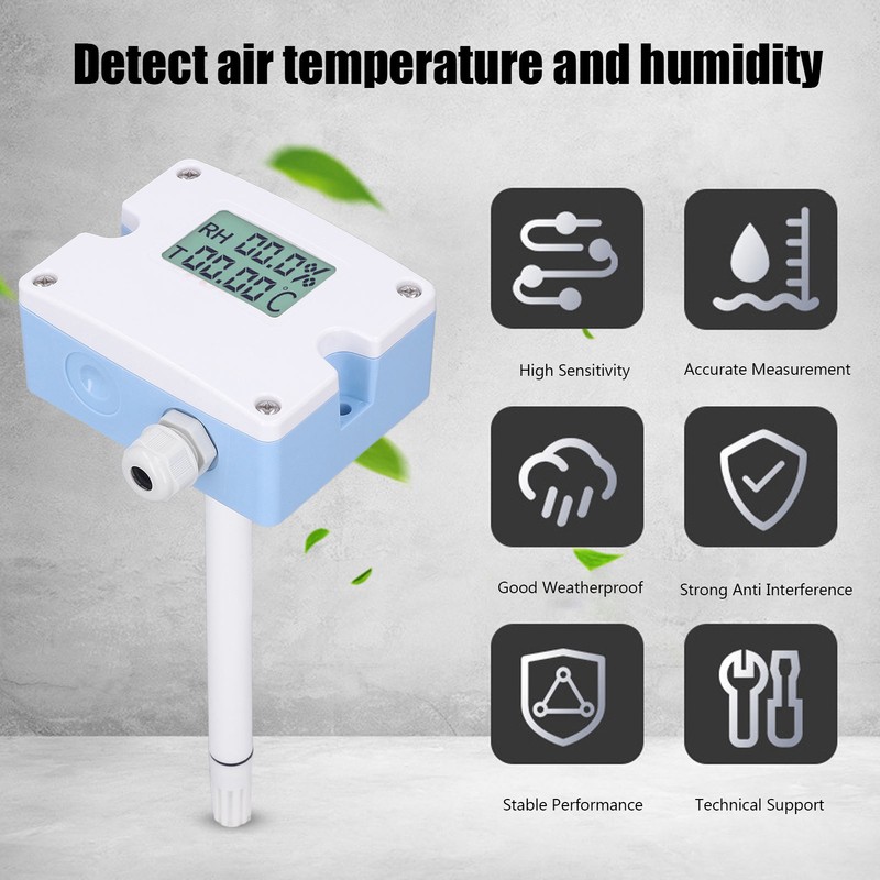 Temperature Humidity Collector Transmitter Air Duct RS485 Output Thermometer Hygrometer