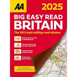 AA Big Easy Read Atlas Britain 2025 Spiral (Aa Road Atlas)