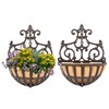 Sungmor 2PC Small Cast Iron Baskets, Heavy-Duty Wall Hanging Hollow