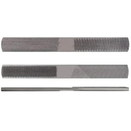 4-in-1 Half Round Flat Rasp - 8 Inch Carbon Steel Wood Rasp for Shaping Wood, Leather, Plastic & Metal - Multi-Purpose Hand Files for Carpenters, DIY & Repair Projects