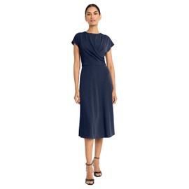 Maggy London Women's Draped Bodice Maxi Dress, Navy Blazer
